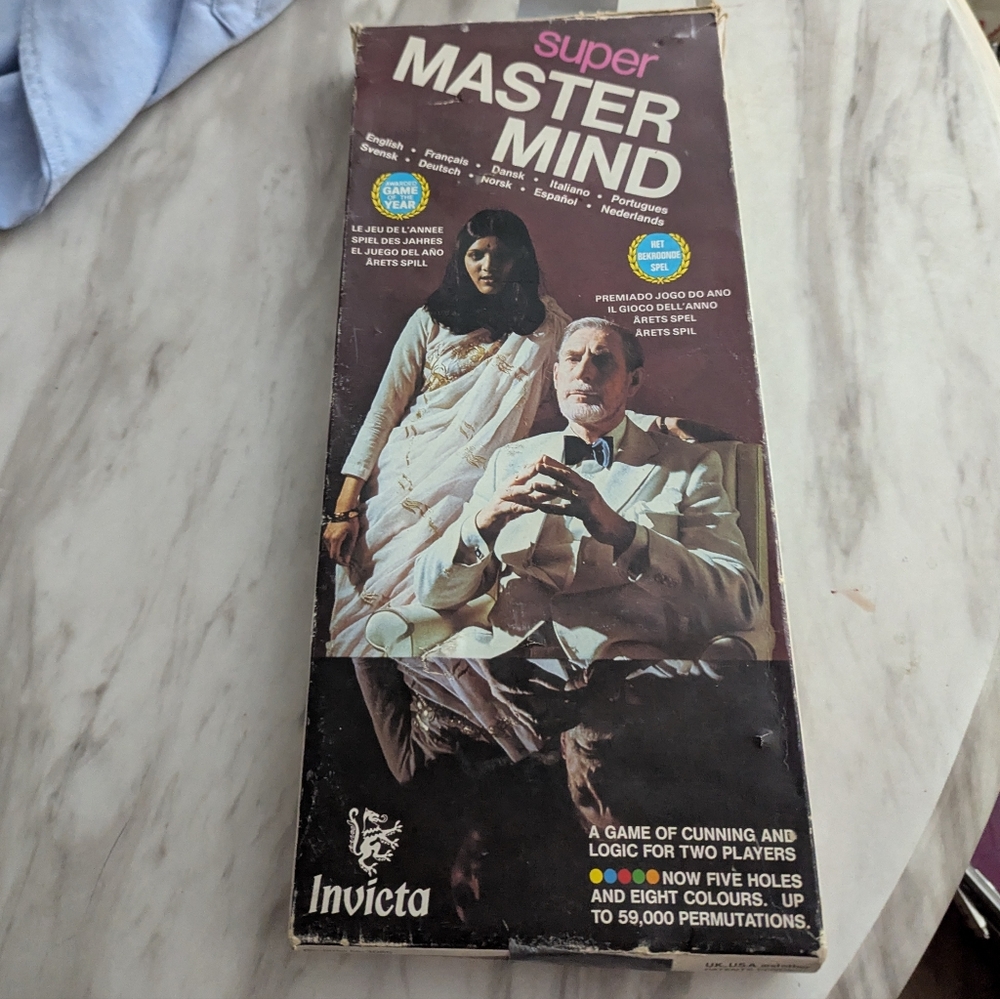Vintage Invicta Super Master Mind Game 1970s Strategy Logic Game Complete #E